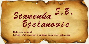 Stamenka Bjelanović vizit kartica